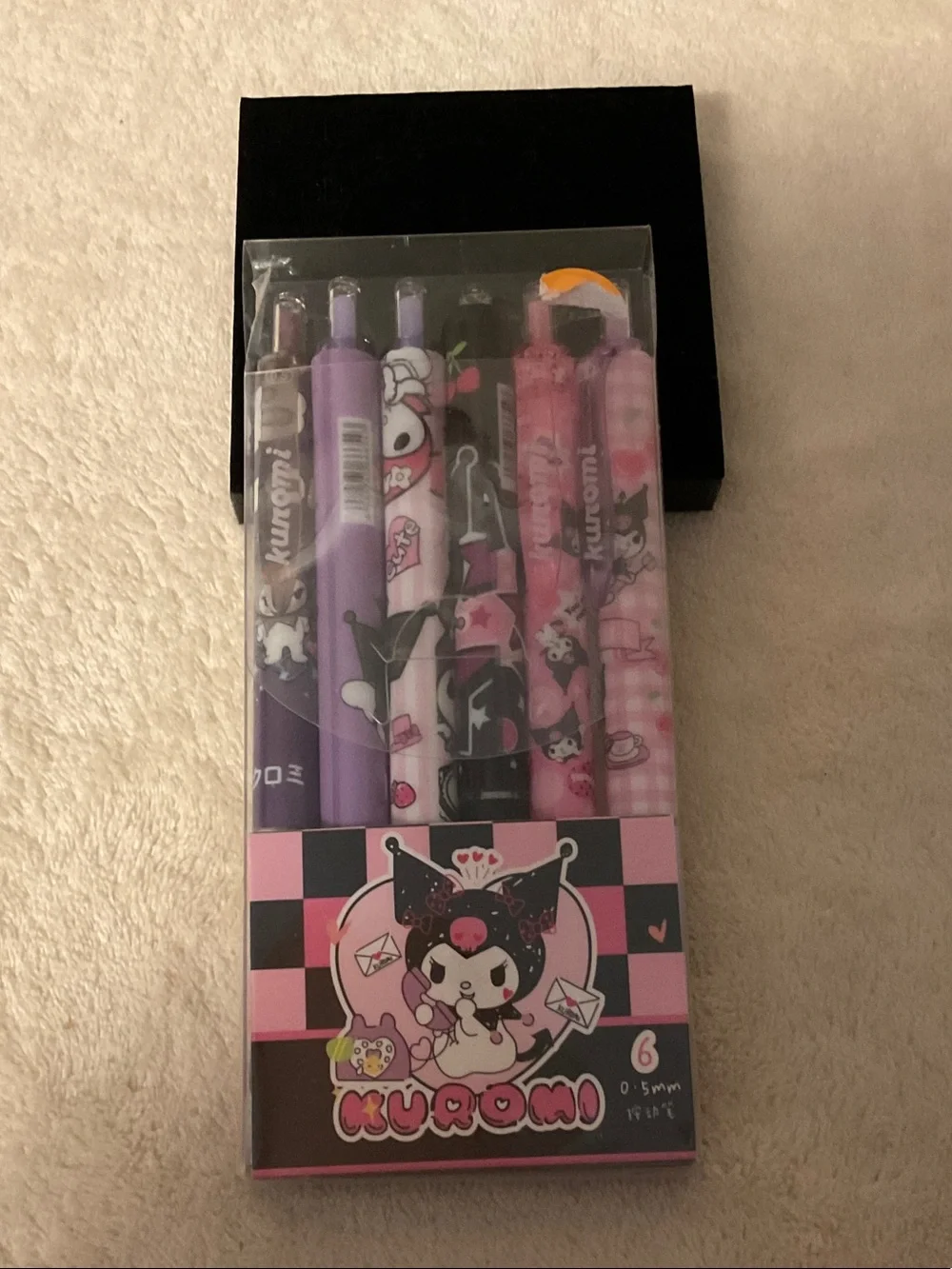 Kuromi Decorative Gel Pen Set in Purple and Pink